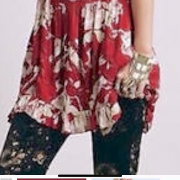 Free people red trapeze slip dress/tunic. Never worn - Picture 4 of 5